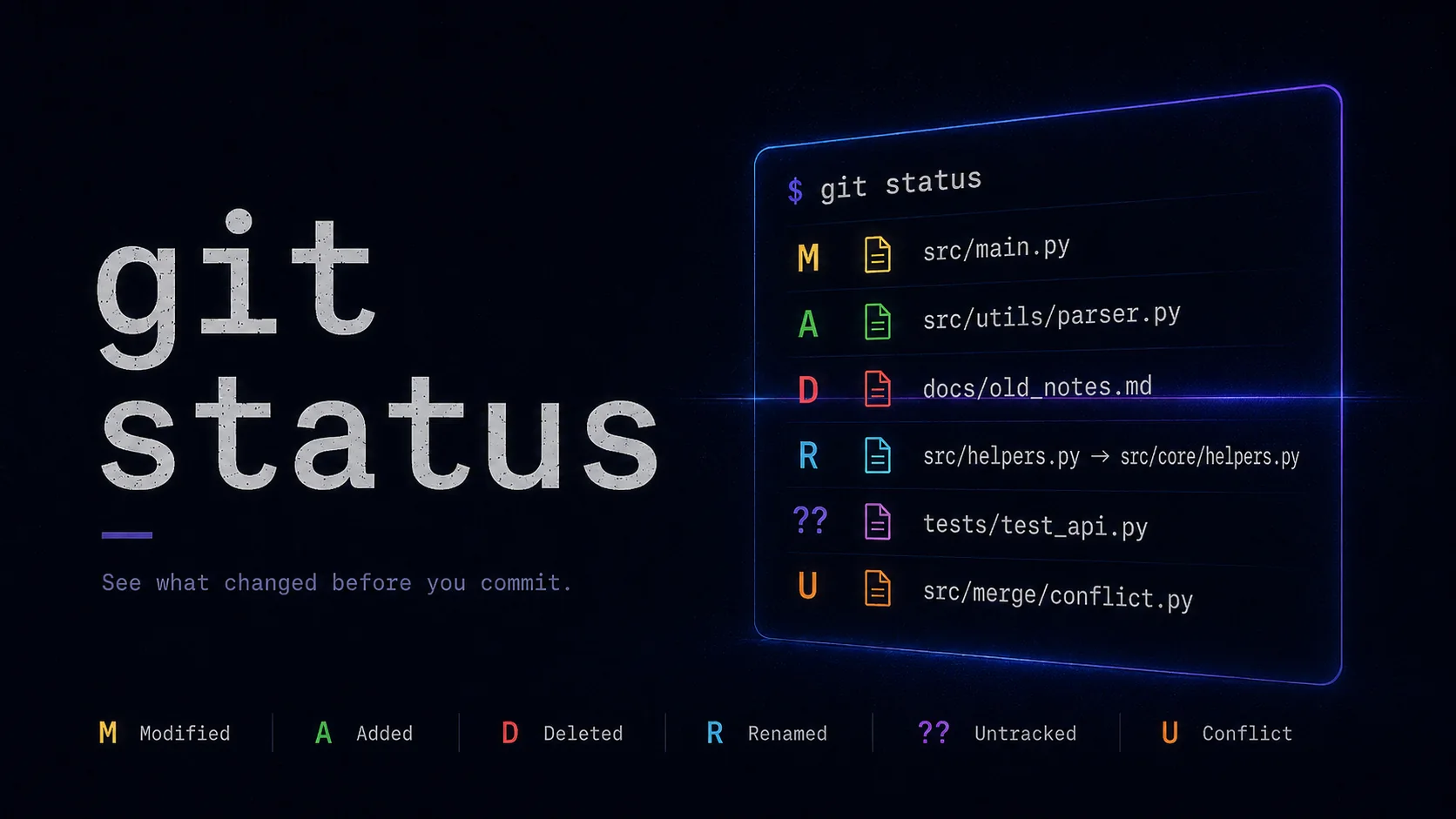 git status — situational awareness for every change in your working tree