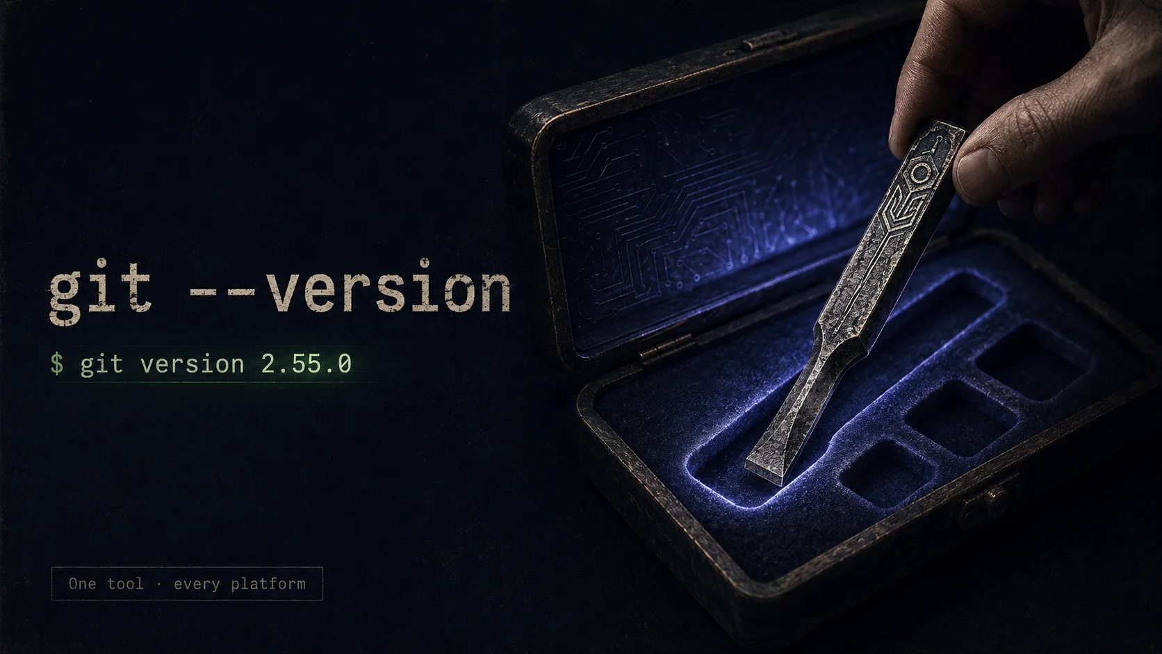 Installing Git — a craftsman's tool ready to be lifted from its case