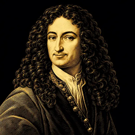 Drawing of Gottfried Wilhelm Leibniz