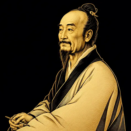 Drawing of Liu Hui, after a later imagined likeness