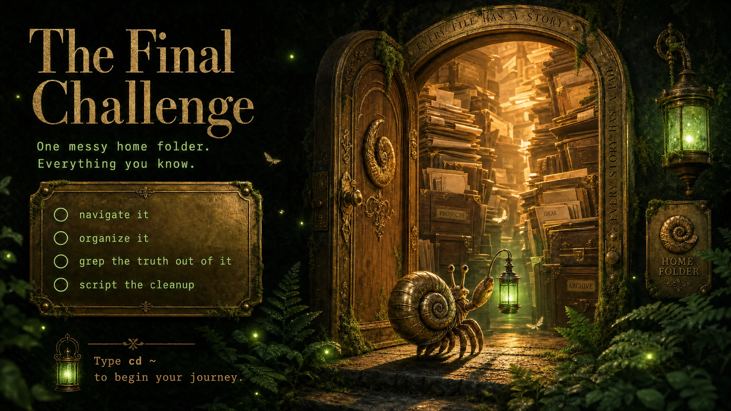 The Final Challenge — one messy home folder, every skill from the course at once