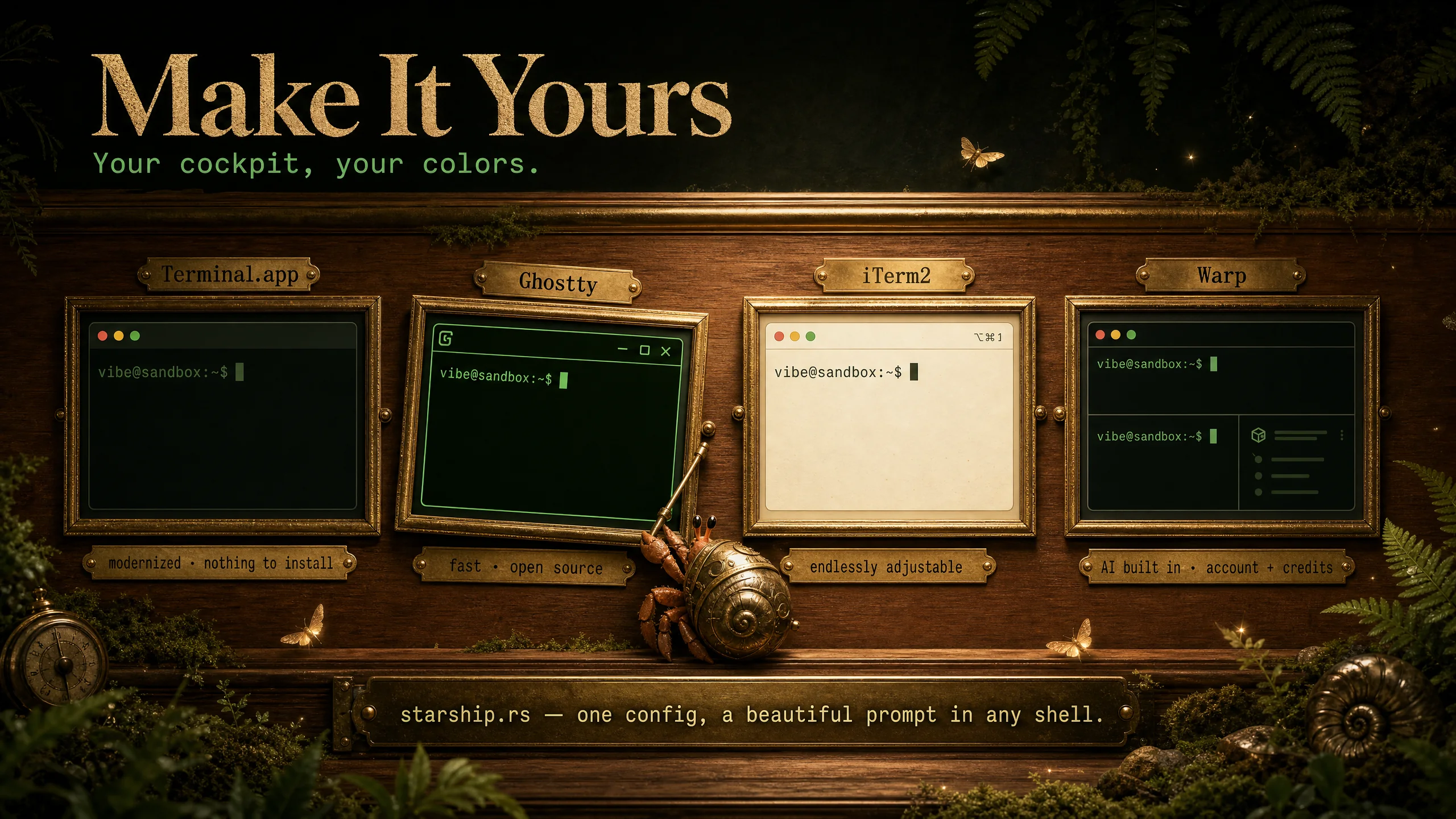 Make It Yours — a terminal window dressed up with a custom theme and prompt