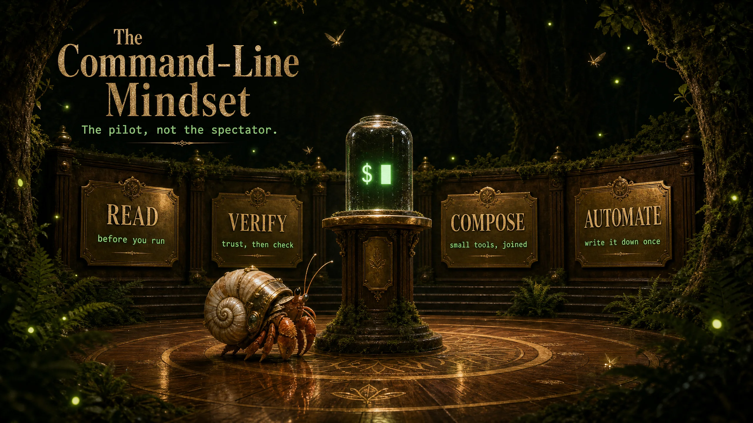 The Command-Line Mindset — small tools composed into pipelines, read before run