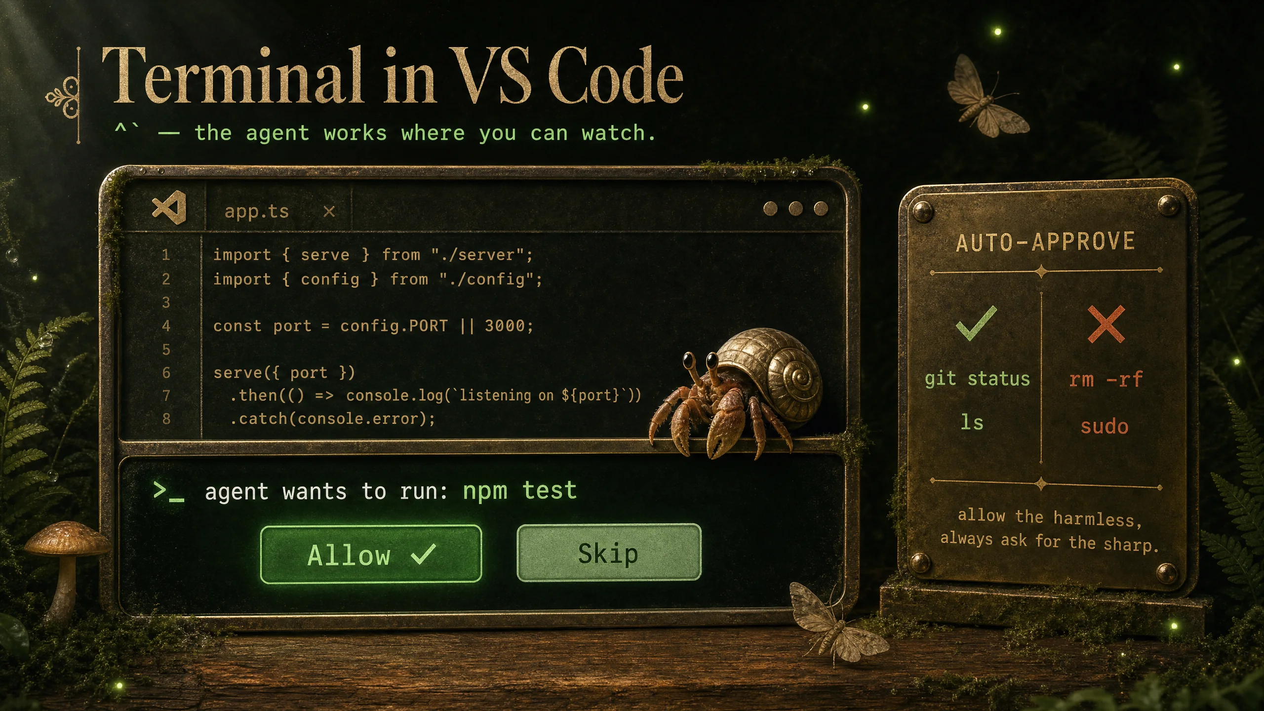 Terminal in VS Code — the integrated terminal panel beneath the editor