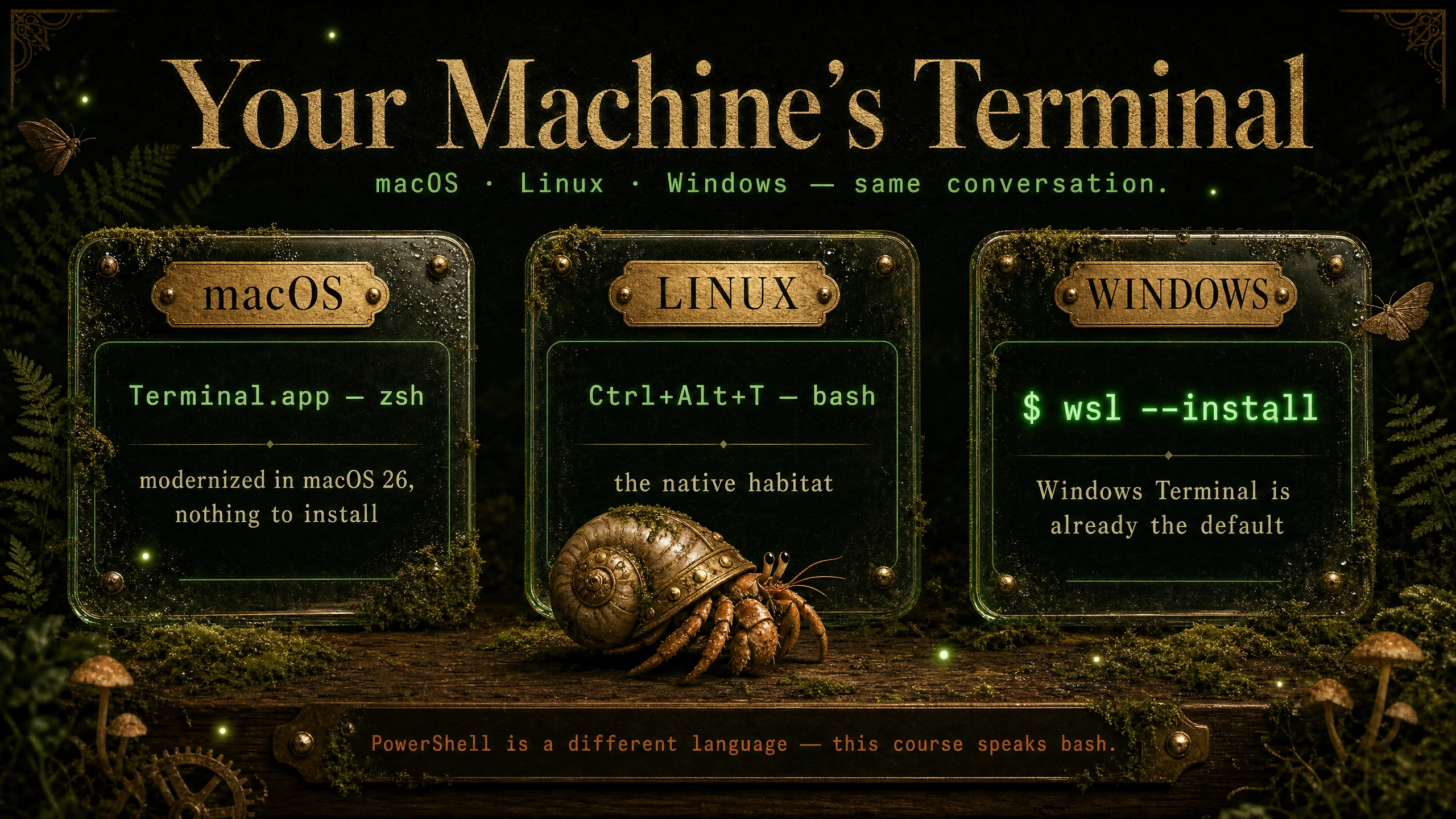 Your Machine's Terminal — every operating system ships one